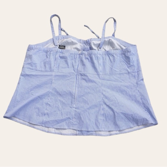 NWT Torrid Blue/white striped Poplin lace up cami size 5x - Picture 4 of 11